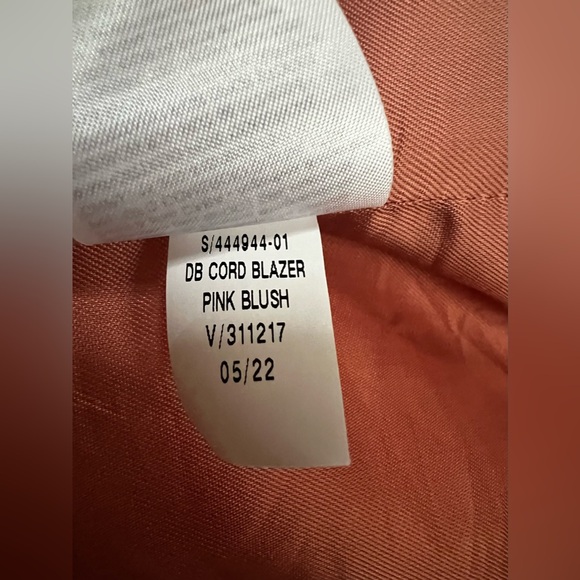 Banana Republic DB Corduroy Blazer, Pink Blush, size 4 - Picture 10 of 13